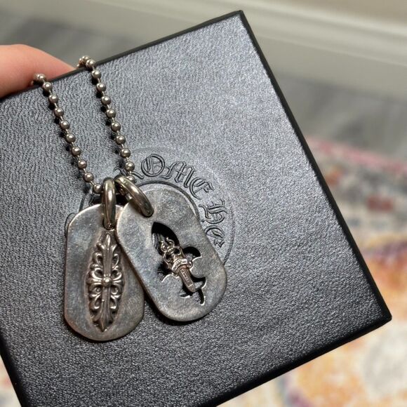 Chrome Hearts Dagger Cross Dog Tag Necklace - Picture 8 of 10